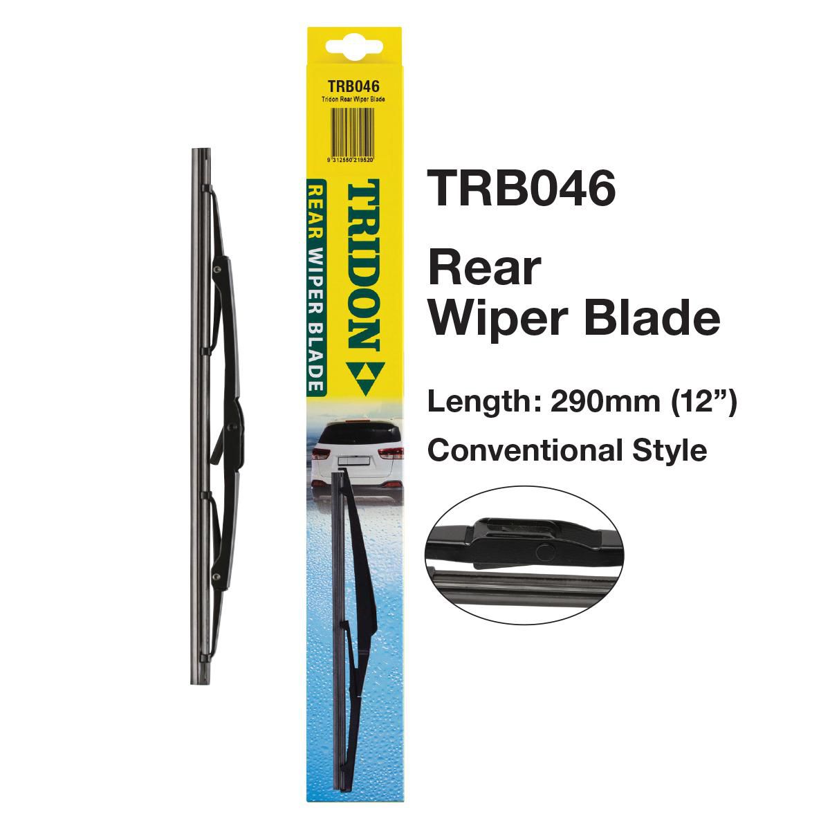 Tridon Hook Style Conventional Rear Wiper Blade 300mm (12In) TRB046