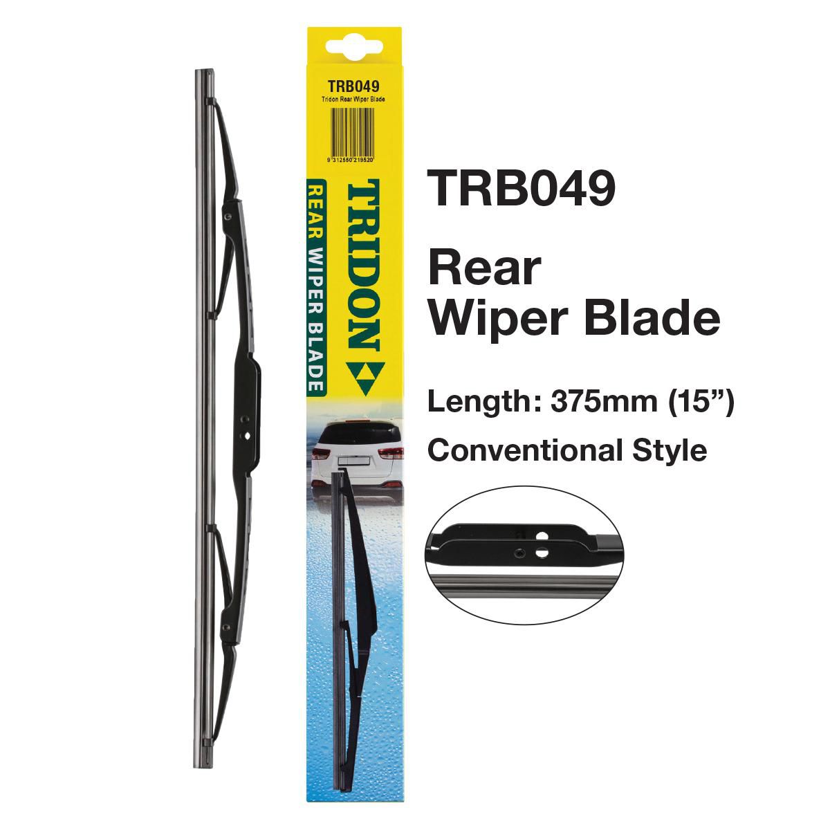 Tridon Hook Style Conventional Rear Wiper Blade 375mm (15In) TRB049