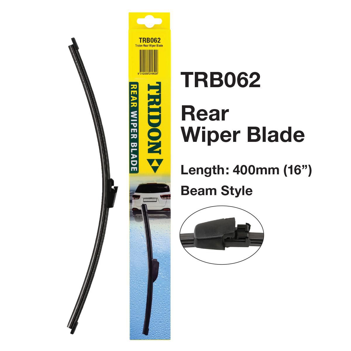 Tridon Hook Style Beam Blade Rear Wiper 400mm (16In) TRB062