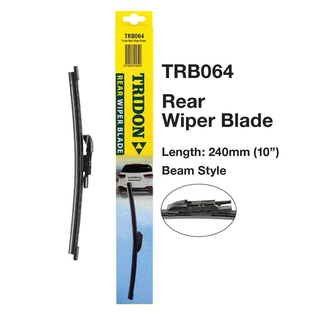 Tridon Hook Style Beam Blade Rear Wiper 240mm (10In) TRB064