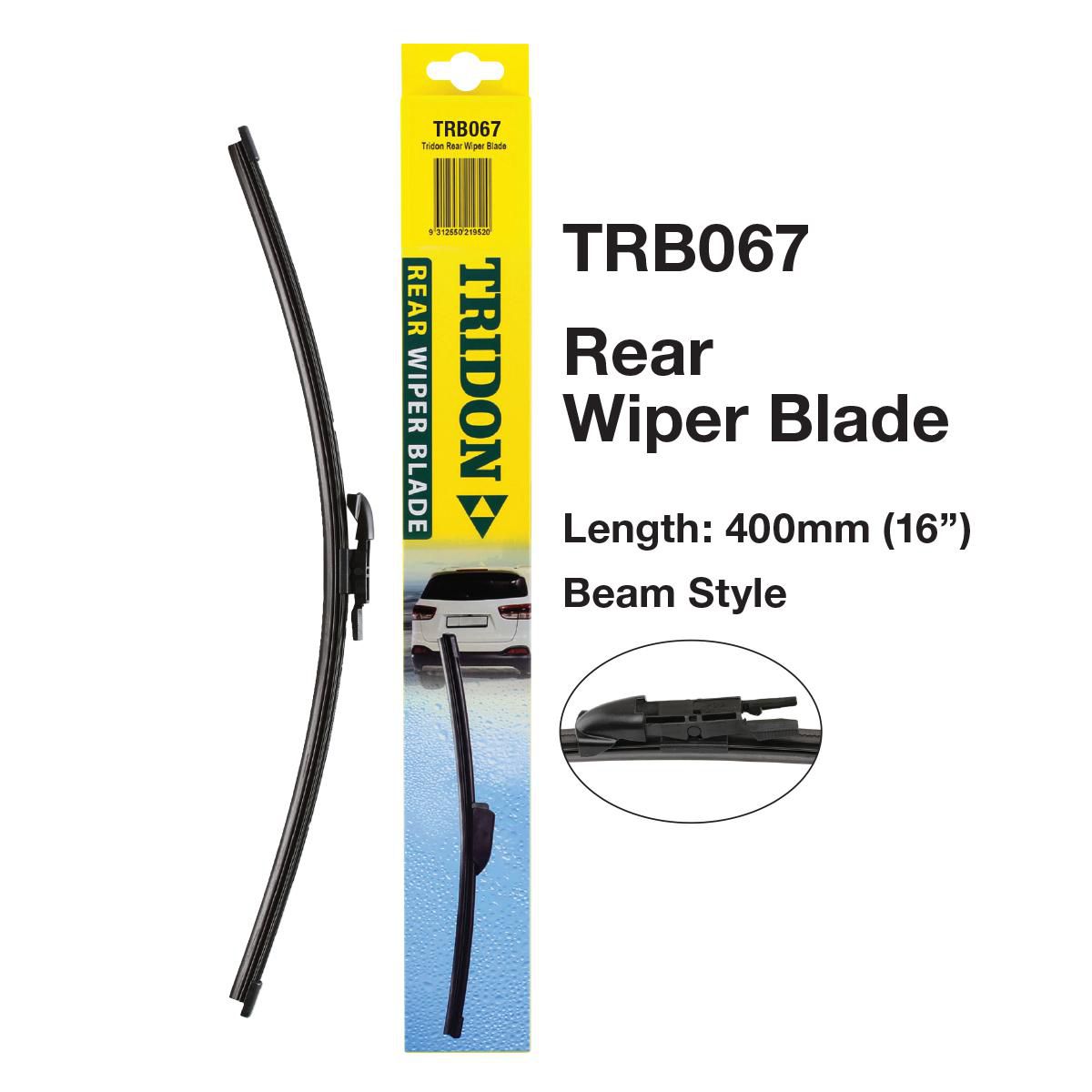 Tridon Hook Style Beam Blade Rear Wiper400mm (16In) TRB067