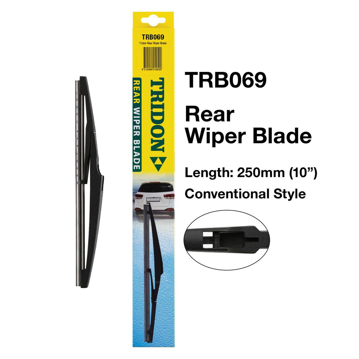 Tridon Hook Style Conventional Rear Wiper Blade 250mm (10In) TRB069