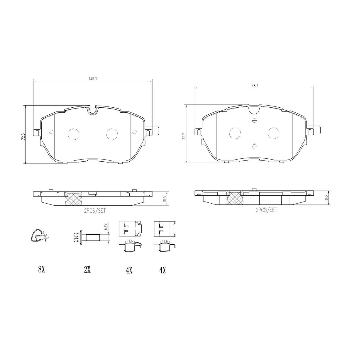 Brembo Brake Pad P61128N