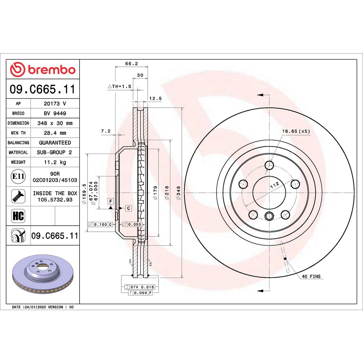 Brembo Brake Disc 09.C665.11