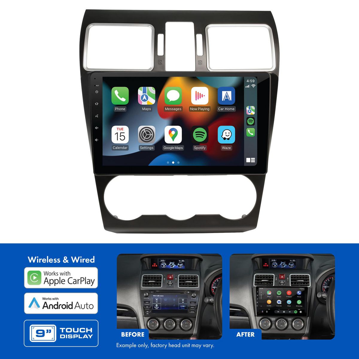 Aerpro 9In Multimedia Receiver To Suit Subaru Forester (2015-2018), Impreza (2015-2016), Levorg (2016-2020), Wrx (2016-2018) & Xv (2016-2017) - With Navigation AMASU4