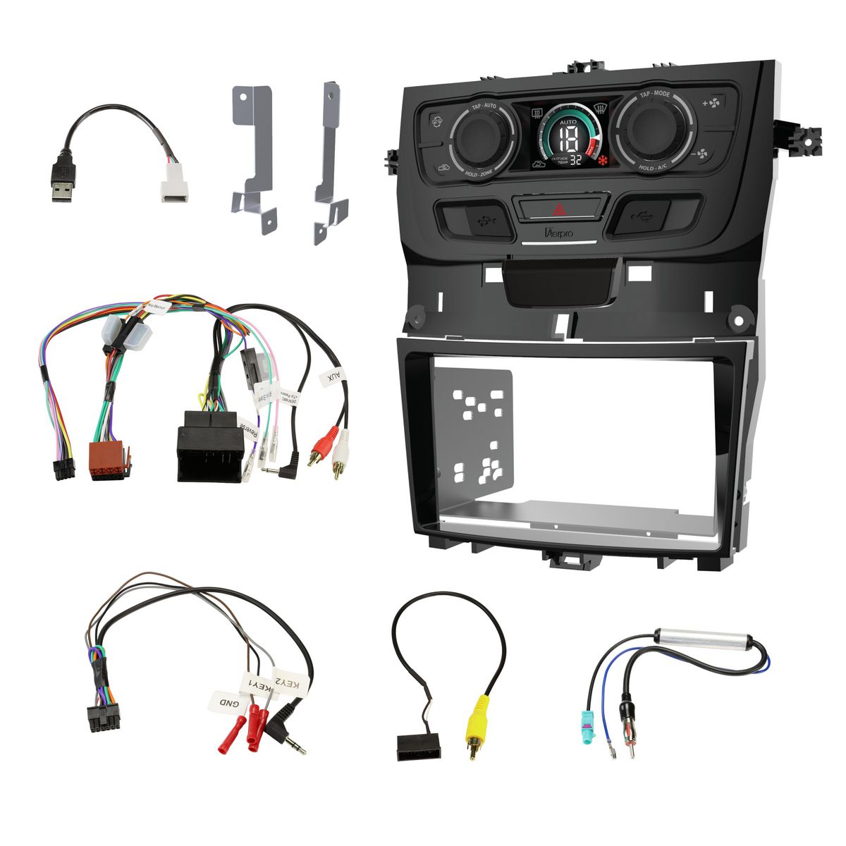 Aerpro Double Din Install Kit To Suit Holden VE Series 2 (Piano Black) FP9550BK