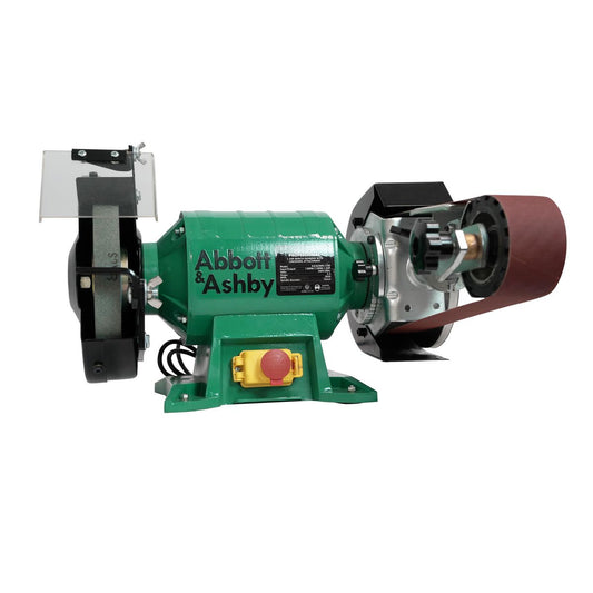 Abbott & Ashby 1100W 200mm (8in) Professional Bench Grinder with AA362 Linishing Attachment AA362W8-1100