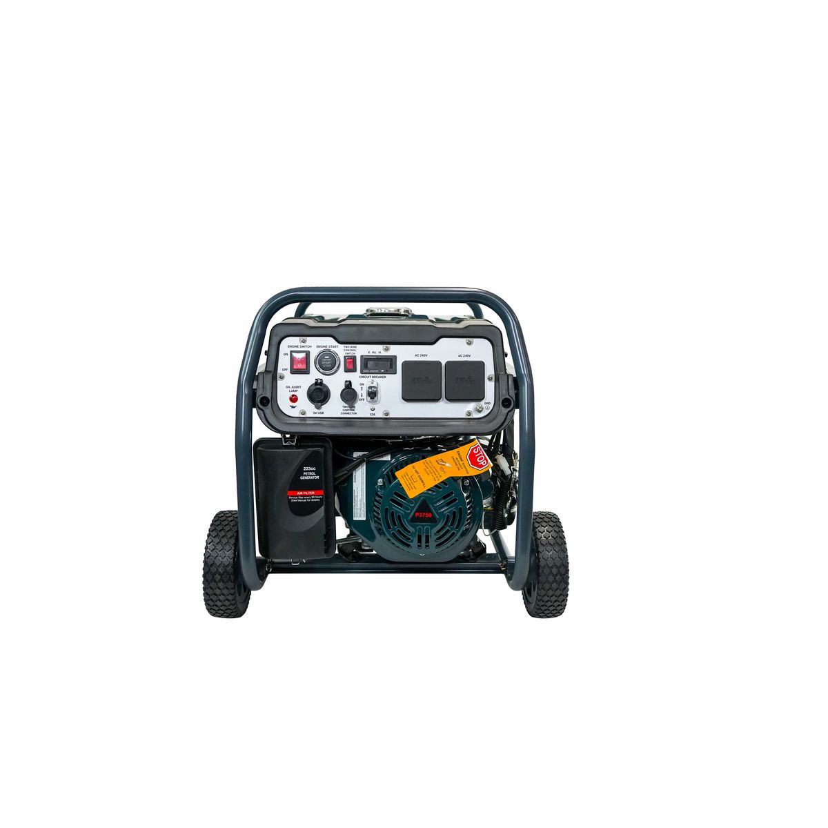 Welling & Crossley 3.75 kVA (3200W) Open Frame AVR Petrol Generator with E-Start WC-P3750