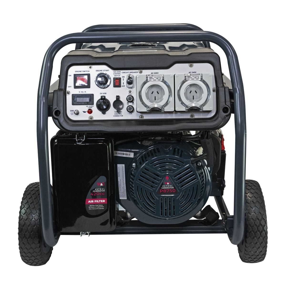 Welling & Crossley 8.75 kVA (7,000W) Open Frame AVR Petrol Generator with E-Start WC-P8750