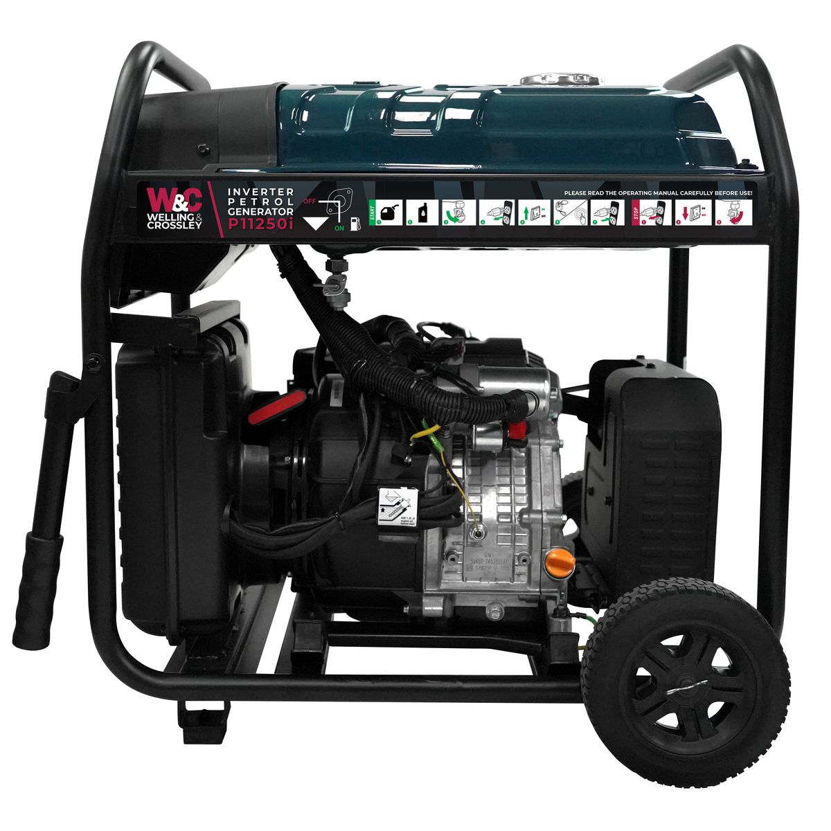 Welling & Crossley 11.25 kVA (9000W) Open Frame Inverter Petrol Generator with E-Start WC-P11250I