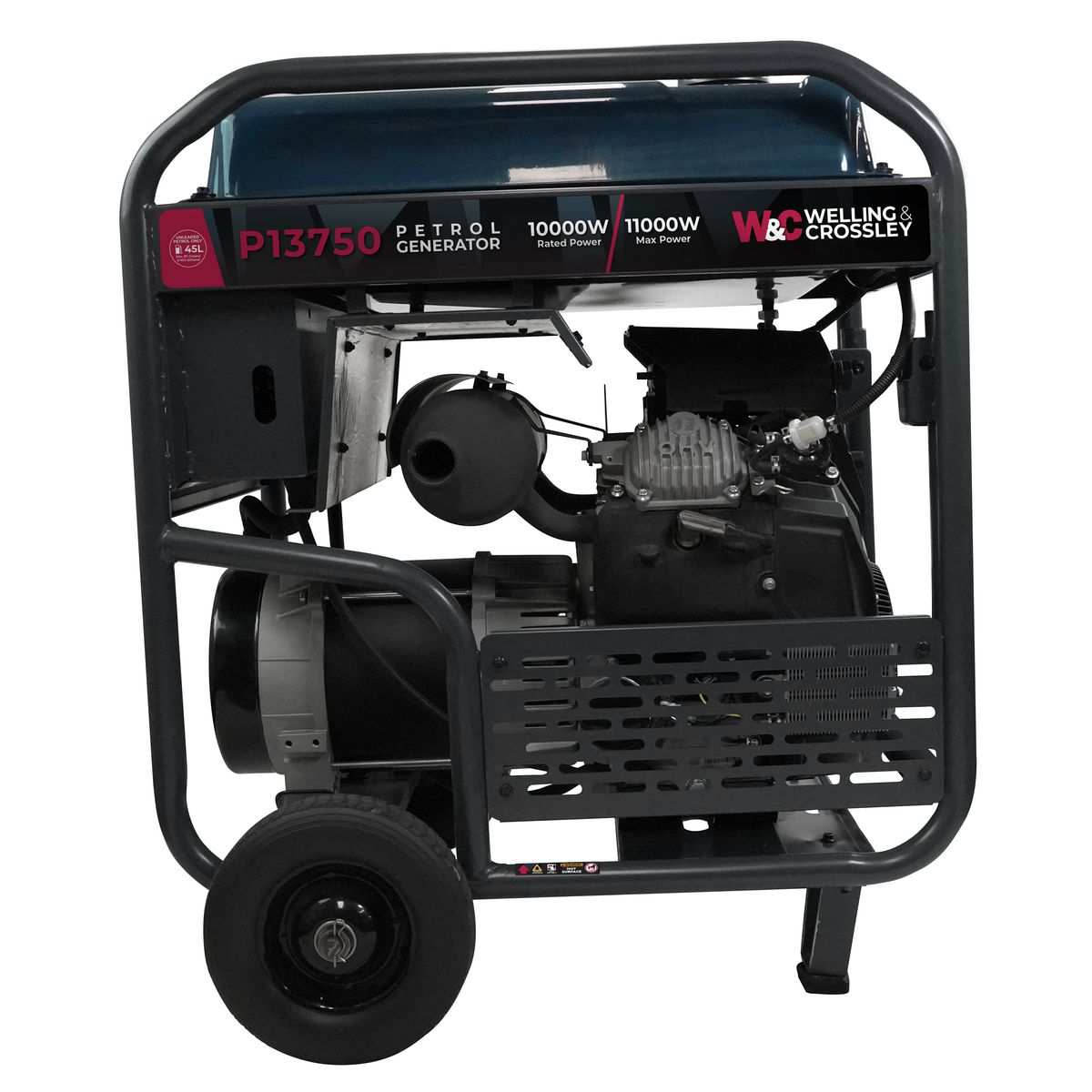 Welling & Crossley 13.75 kVA (11000W) Open Frame AVR Petrol Generator with E-Start WC-P13750