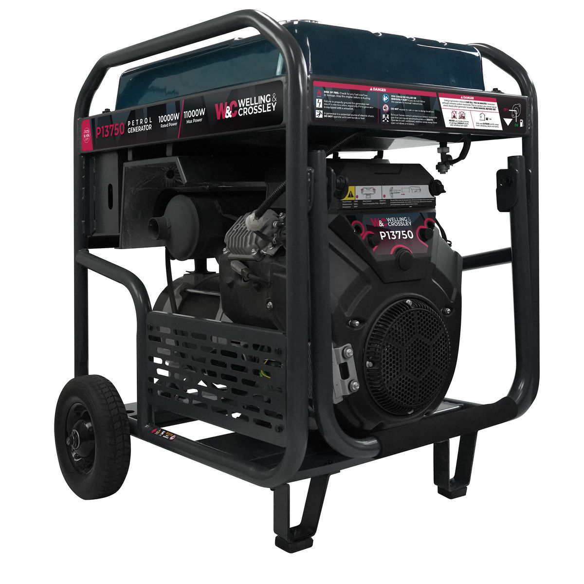 Welling & Crossley 13.75 kVA (11000W) Open Frame AVR Petrol Generator with E-Start WC-P13750