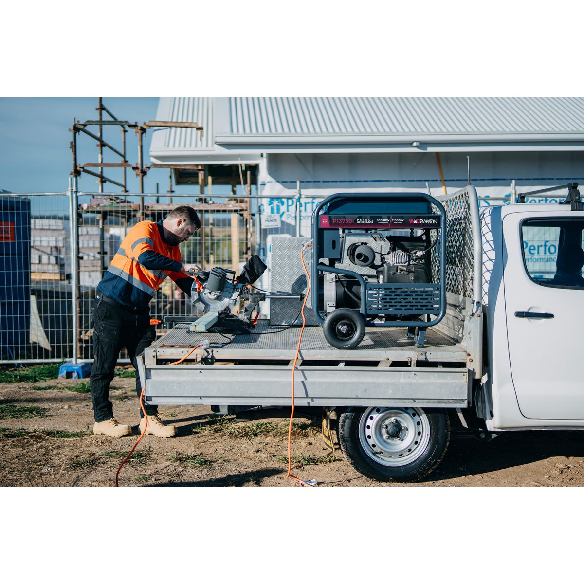 Welling & Crossley 13.75 kVA (11000W) Open Frame AVR Petrol Generator E-Start & RCD WC-P13750RCD