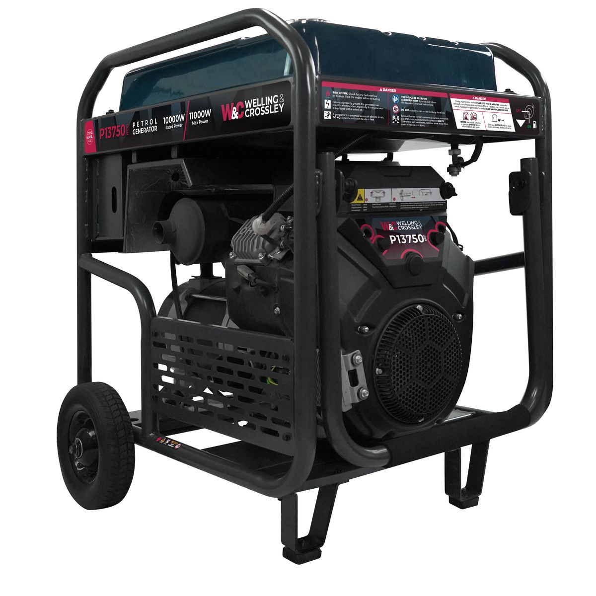 Welling & Crossley 13.75 kVA (11000W) Open Frame AVR Petrol Generator E-Start & RCD WC-P13750RCD
