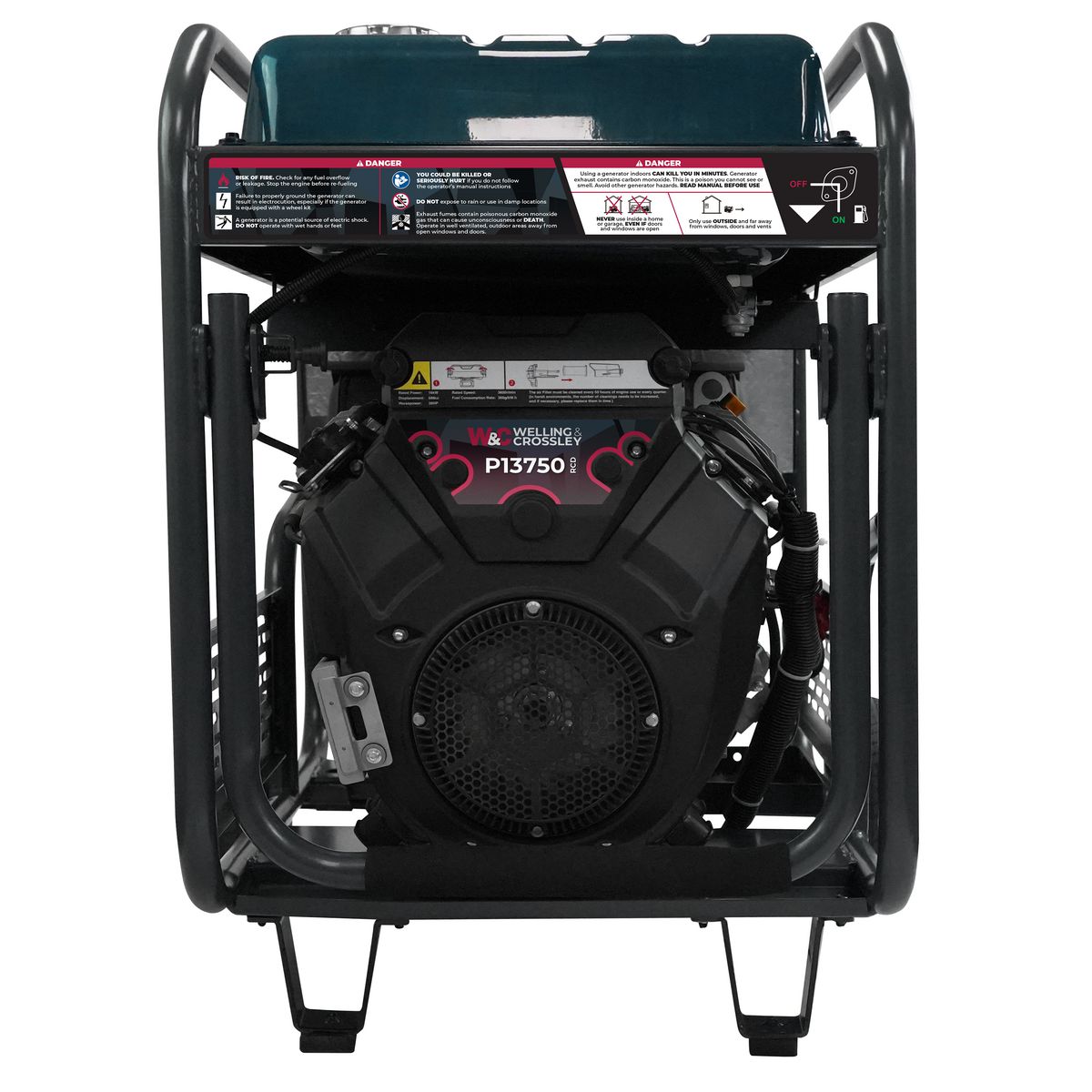 Welling & Crossley 13.75 kVA (11000W) Open Frame AVR Petrol Generator E-Start & RCD WC-P13750RCD