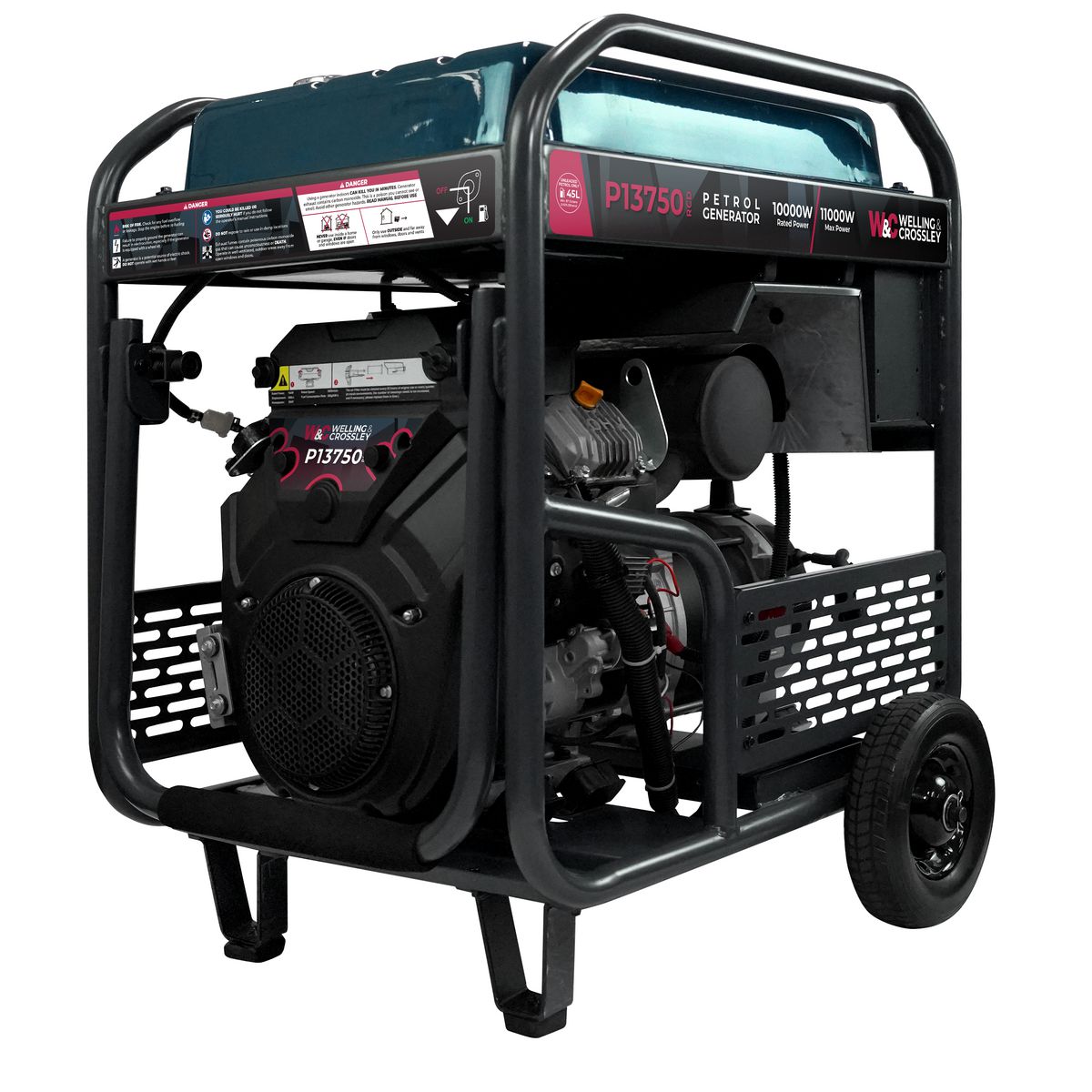 Welling & Crossley 13.75 kVA (11000W) Open Frame AVR Petrol Generator E-Start & RCD WC-P13750RCD
