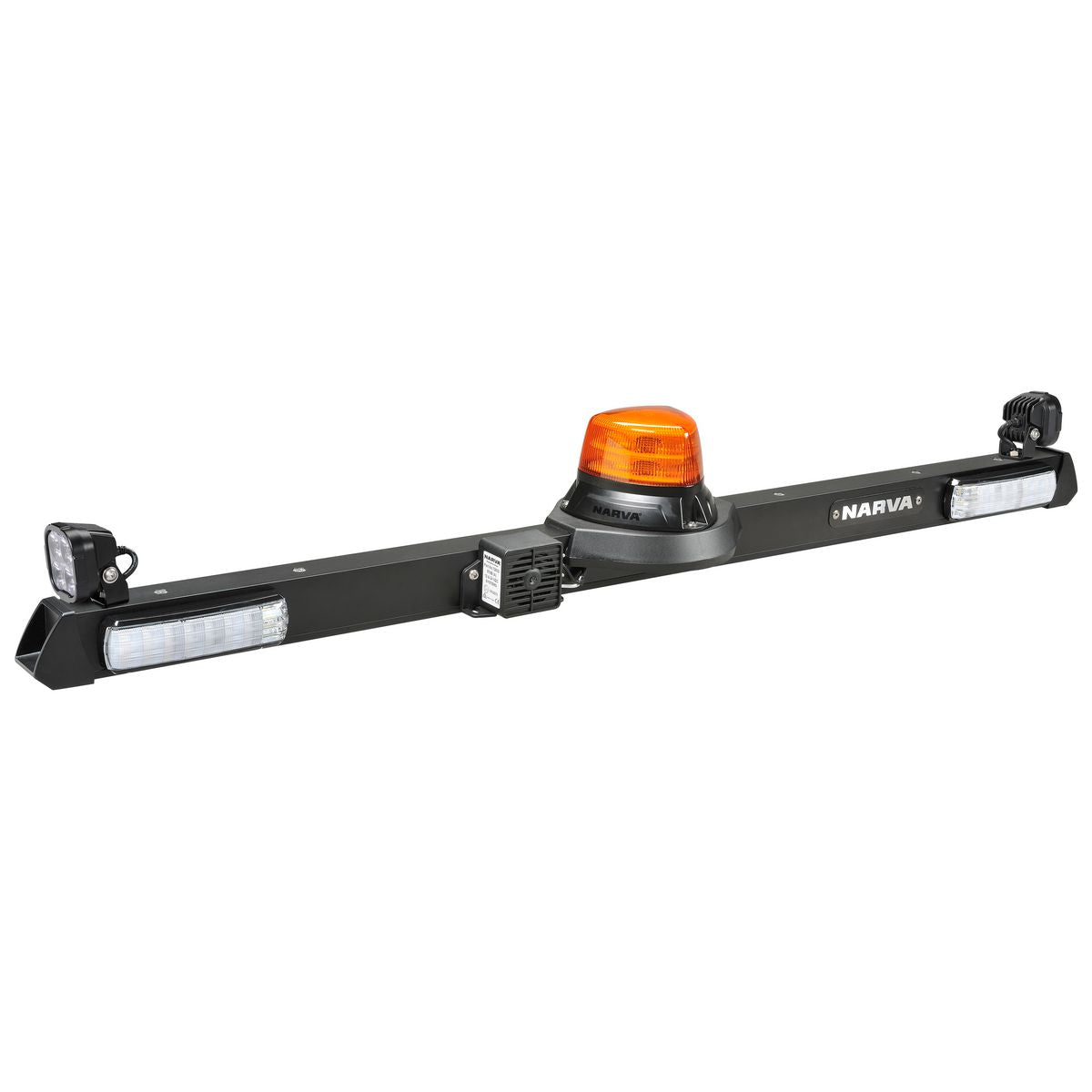 Narva 12V LED, 'AeroTech HD', Rotating Strobe Utility Bar - 1.2M - with Hybrid Beam LED Work Lamps, reverse alarm and and forward facing indicators with front posotion 85069AF