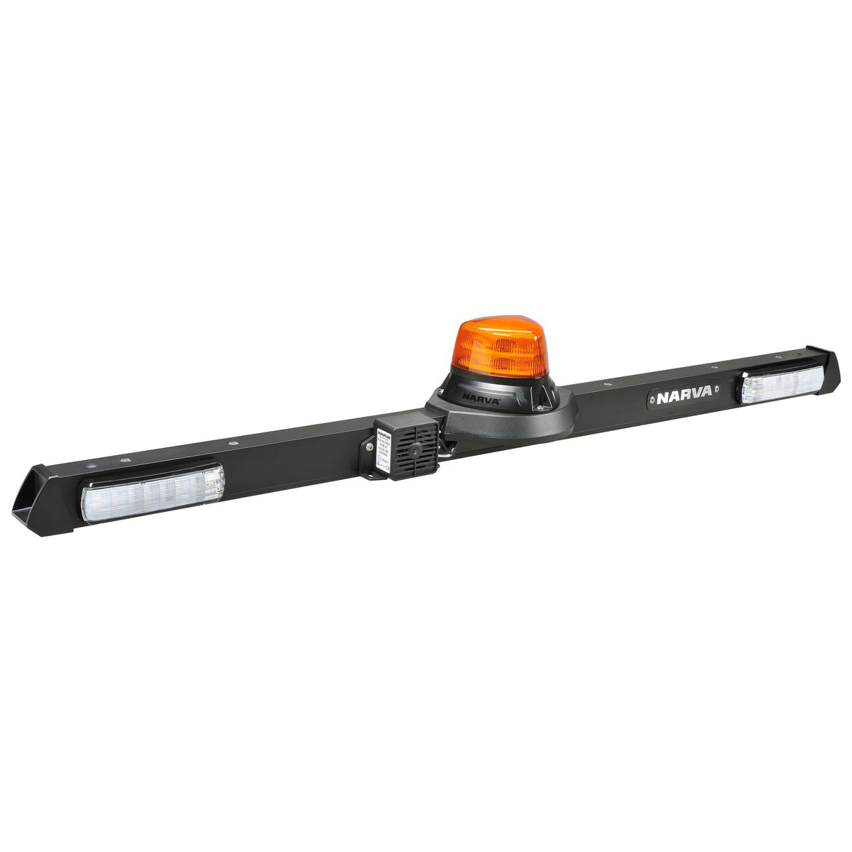 Narva 12V LED, 'AeroTech HD', Rotating Strobe Utility Bar - 1.2M - with forward facing indicators with front posotion  and 97dB Squawk Alarm 85068BF