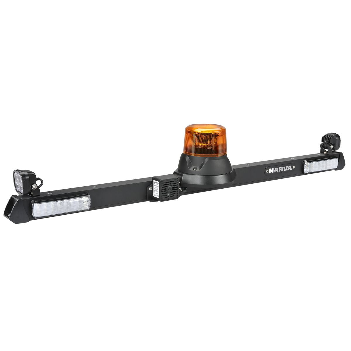 Narva 12V LED, 'Pulse II', Strobe Utility Bar with Hybrid Beam LED Work Lamps, forward facing indicators with front position and reverse alarm 85084AF