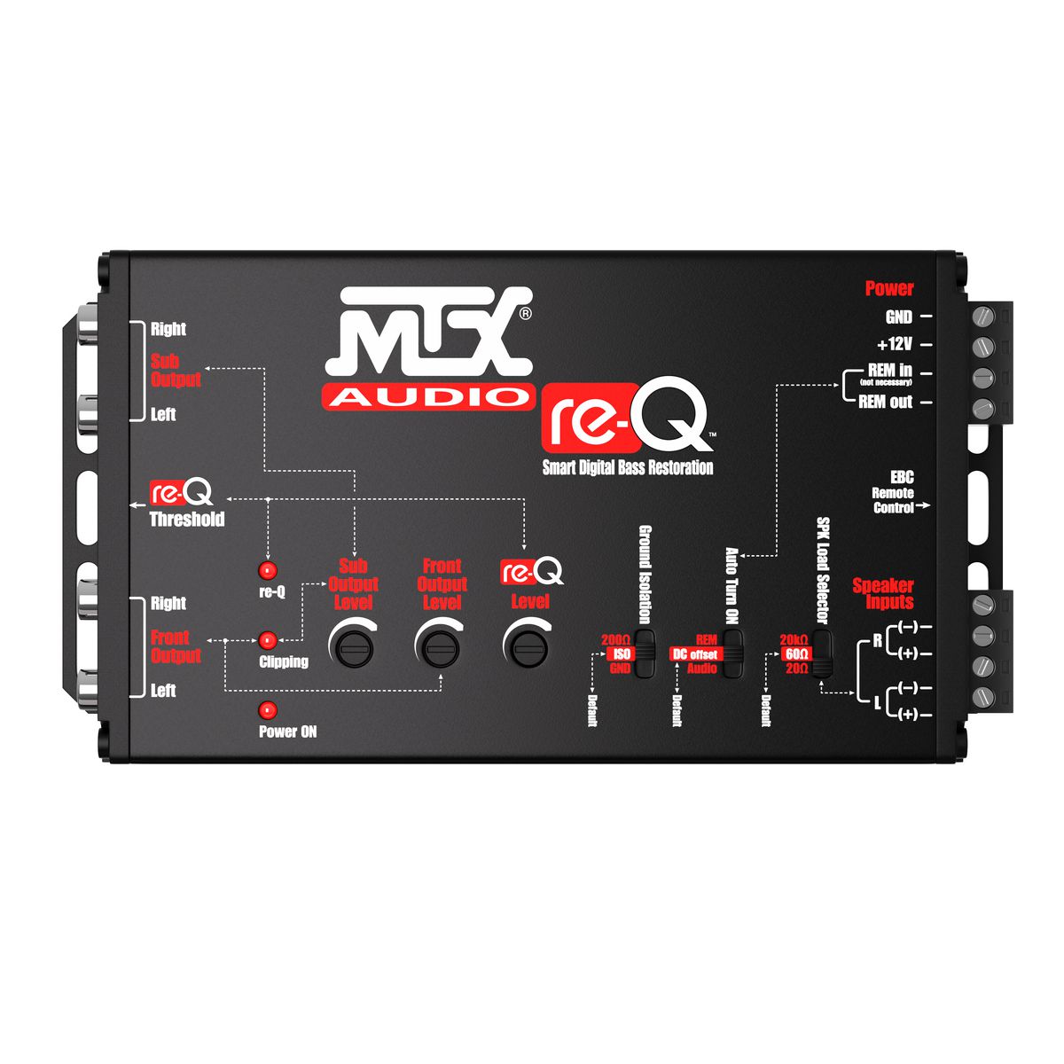 MTX Re-Q 2 channel line-out converter with Digital Bass Restoration RE-Q