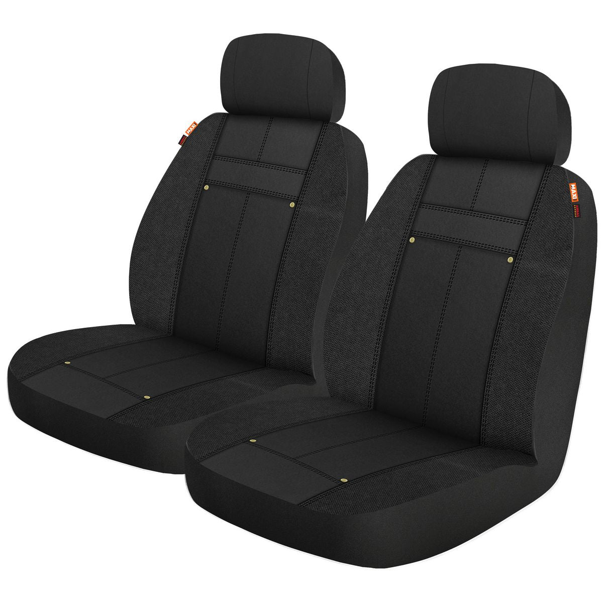 Maxi Trac Front Car Seat Covers Cotton Canvas, Black - Pair MTSCFR-MND