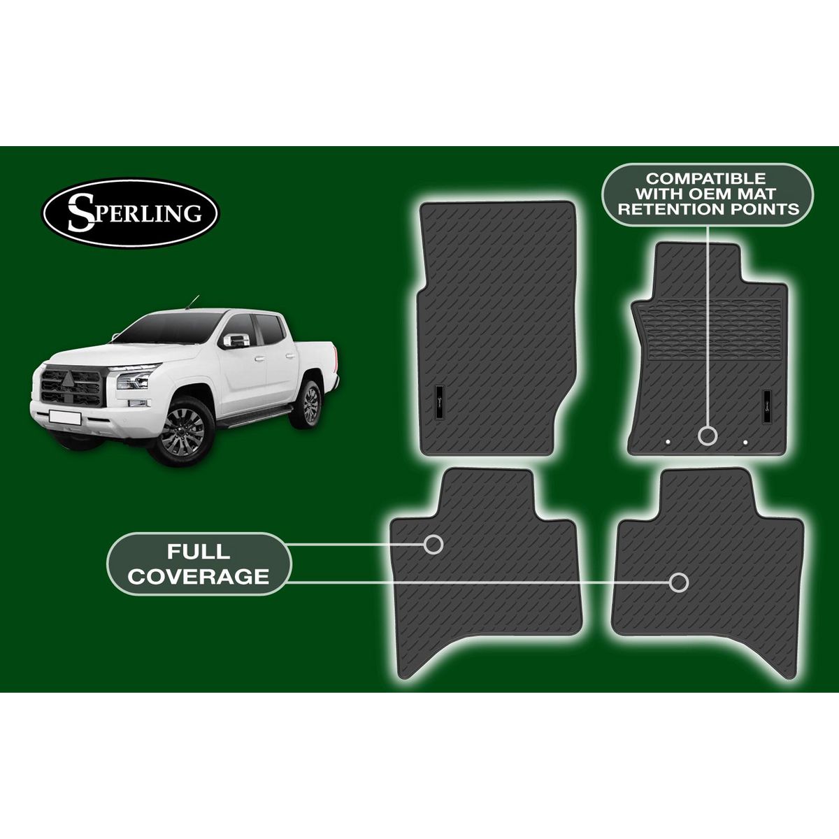 Sperling Precision Fit Front & Rear Floor Mat Set Black MRBMT004-BLK2RW