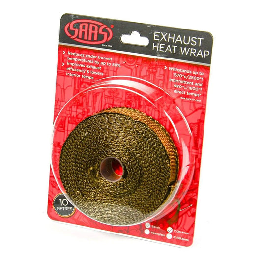 SAAS Exhaust Wrap Basalt Titan 25mm (1in) X 10m SHWT2510