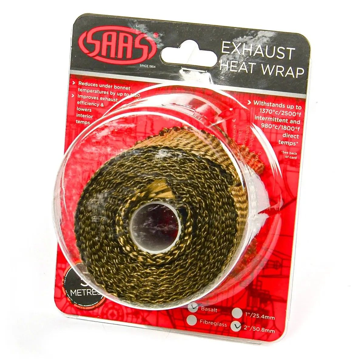 SAAS Exhaust Wrap Basalt Titan 50mm (2in) X 5m SHWT5005