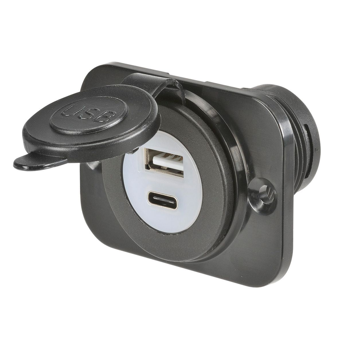 Narva Heavy Duty USB/USB-C Socket 81103BL