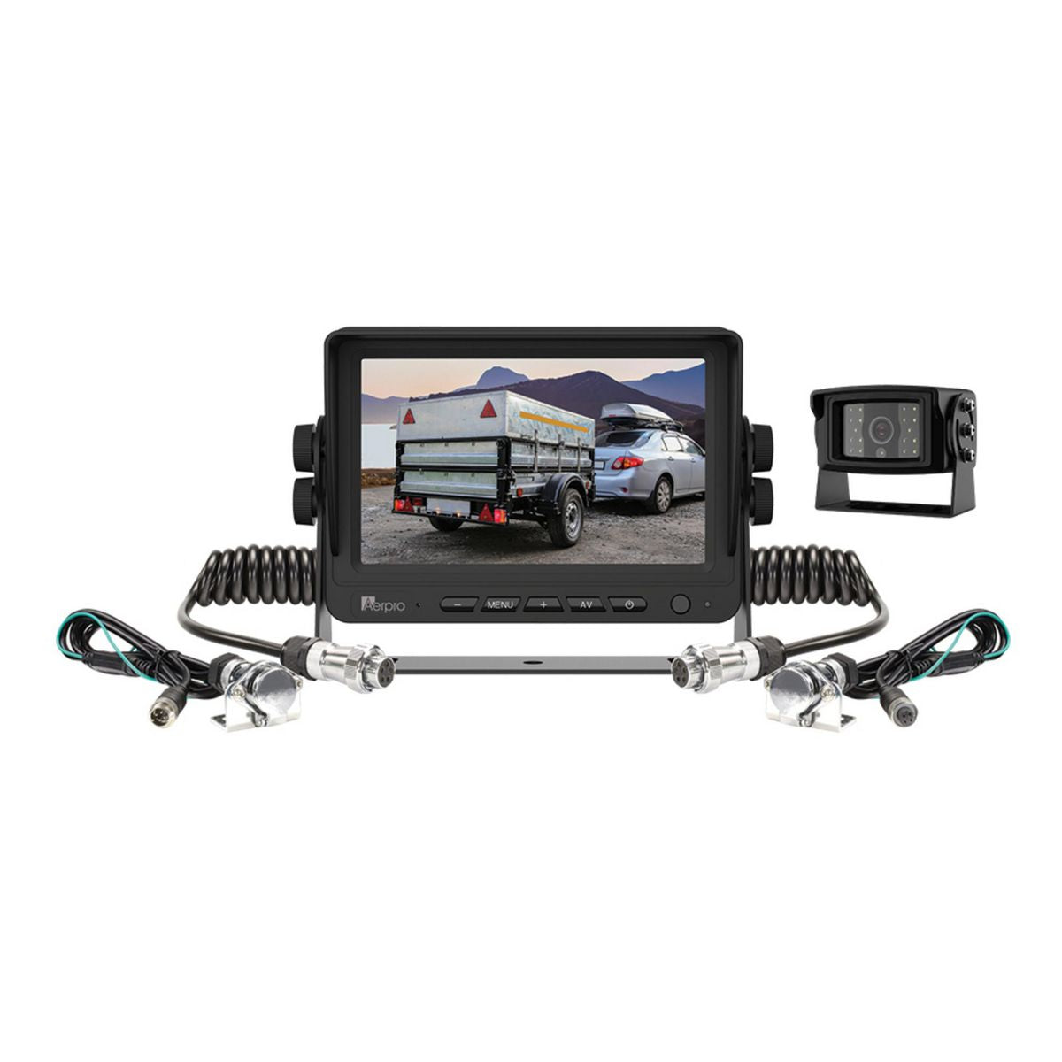 Aerpro 7In Heavy Duty AHD Monitor 1080p 2 Camera Trailer Kit AVK7T1