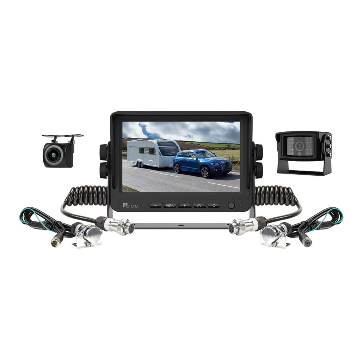Aerpro 7In Heavy Duty AHD Monitor 1080p 2 CAmera Caravan Kit AVK7C2