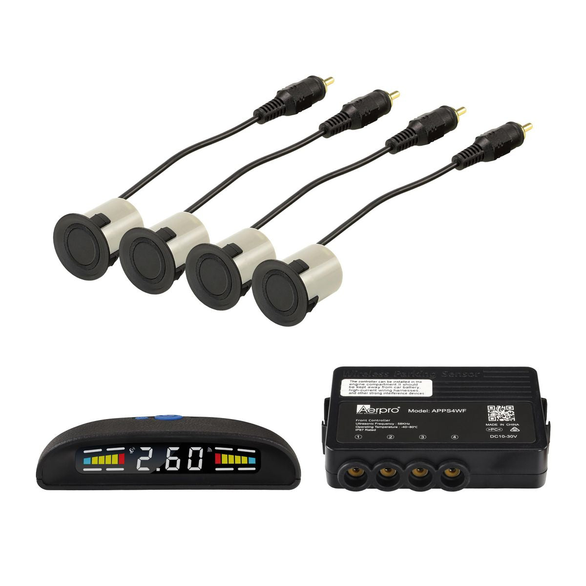 Aerpro Wireless Front Parking Sensor Kit With LCD Display APPS4WF