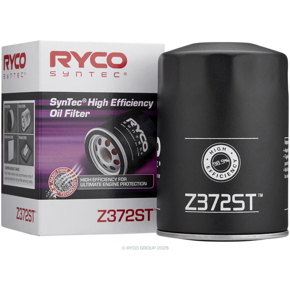 Ryco Syntec Spin-on Oil Filter Z372ST