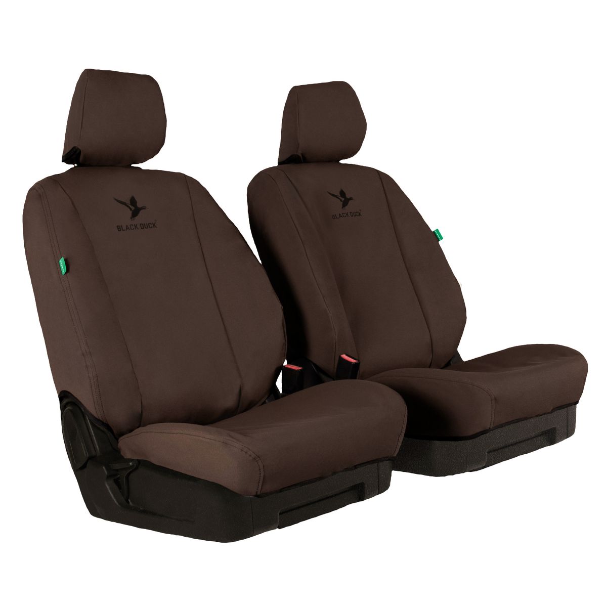 Black Duck Front Car Seat Cover Canvas, Brown - Pair IDM102CVBN