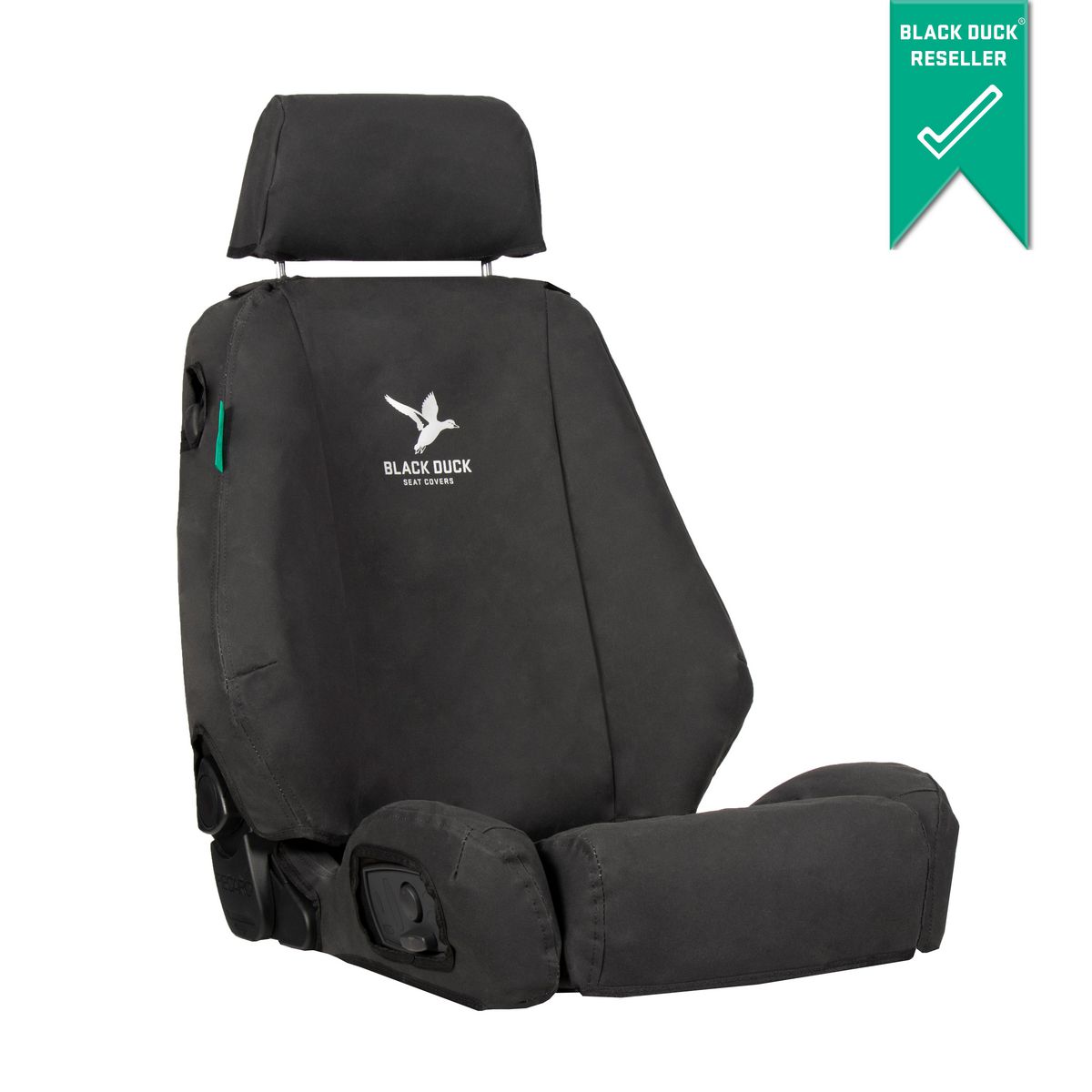 Black Duck Front Driver Car Seat Cover, Canvas, Black - Single PRA09VXABCDRCVBK