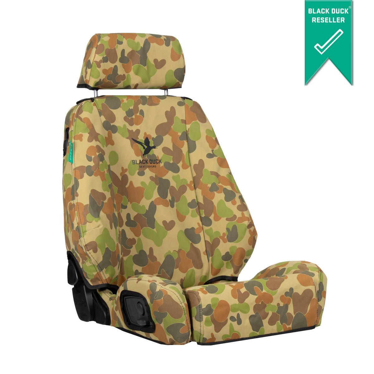 Black Duck Front Driver Car Seat Cover, Canvas, Camo - Single IDM21ABCDRCVCM