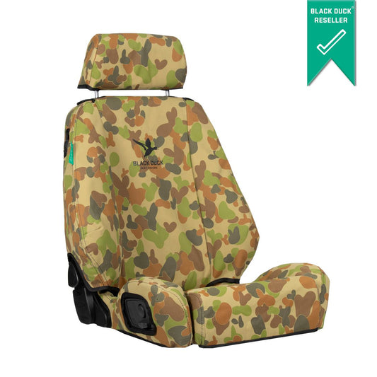 Black Duck Front Driver Car Seat Cover, Canvas, Camo - Single IDM21ABCDRCVCM