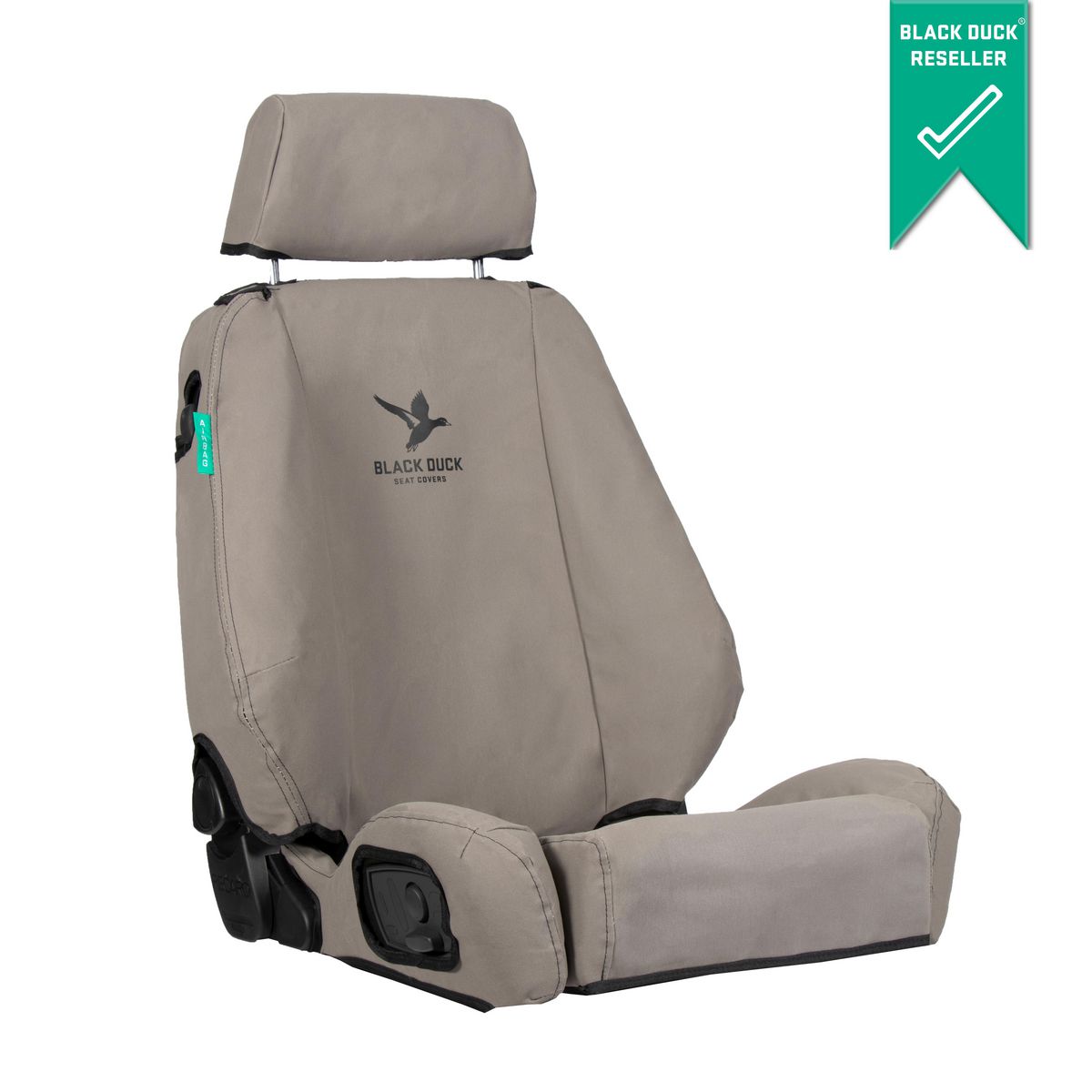 Black Duck Front Driver Car Seat Cover, Canvas, Grey - Single IDM21SCABCDRCVGY