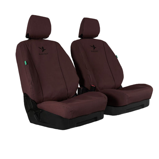 Black Duck Front Car Seat Cover Canvas, Maroon - Pair IDM122ABCCVMA
