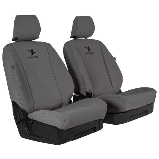 Black Duck Front Car Seat Covers Canvas, Grey - Pair IDM212SCABCCVGY