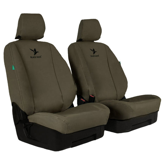 Black Duck Front Car Seat Cover Canvas, Khaki - Pair IDM212SCABCCVKH