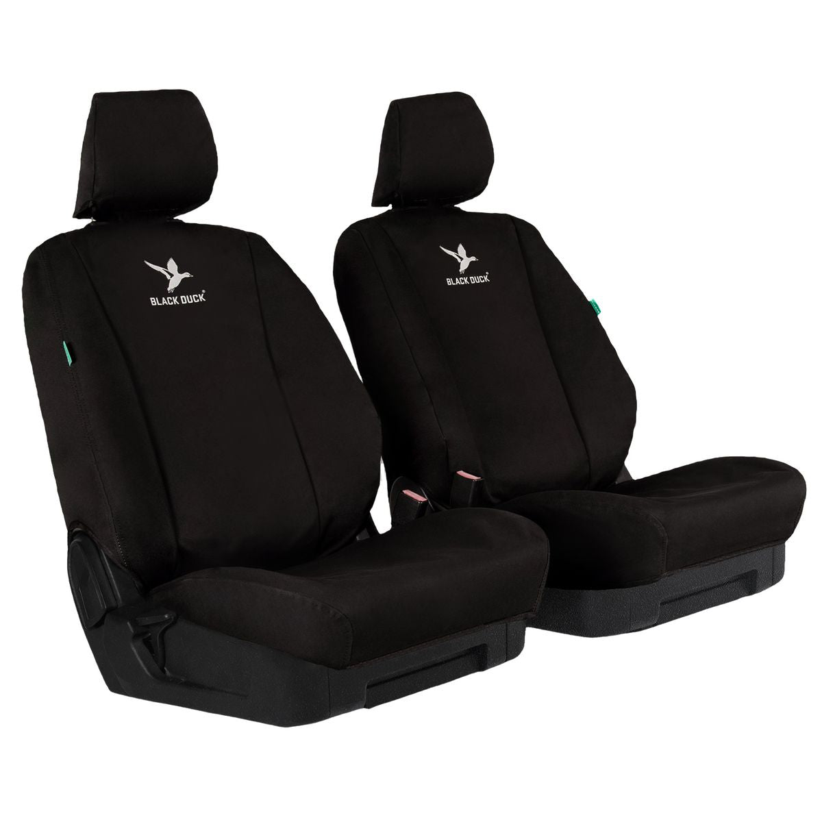 Black Duck Front Car Seat Covers Canvas, Black - Pair PRA092ABCCVBK
