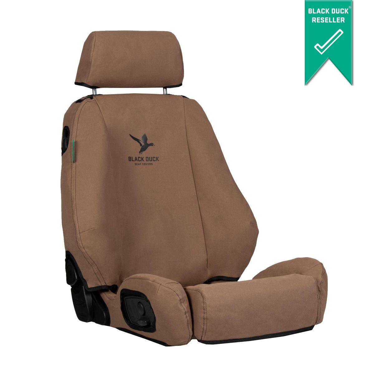 Black Duck Front Driver Car Seat Cover, Canvas, Brown - Single IDM21ABCDRCVBN