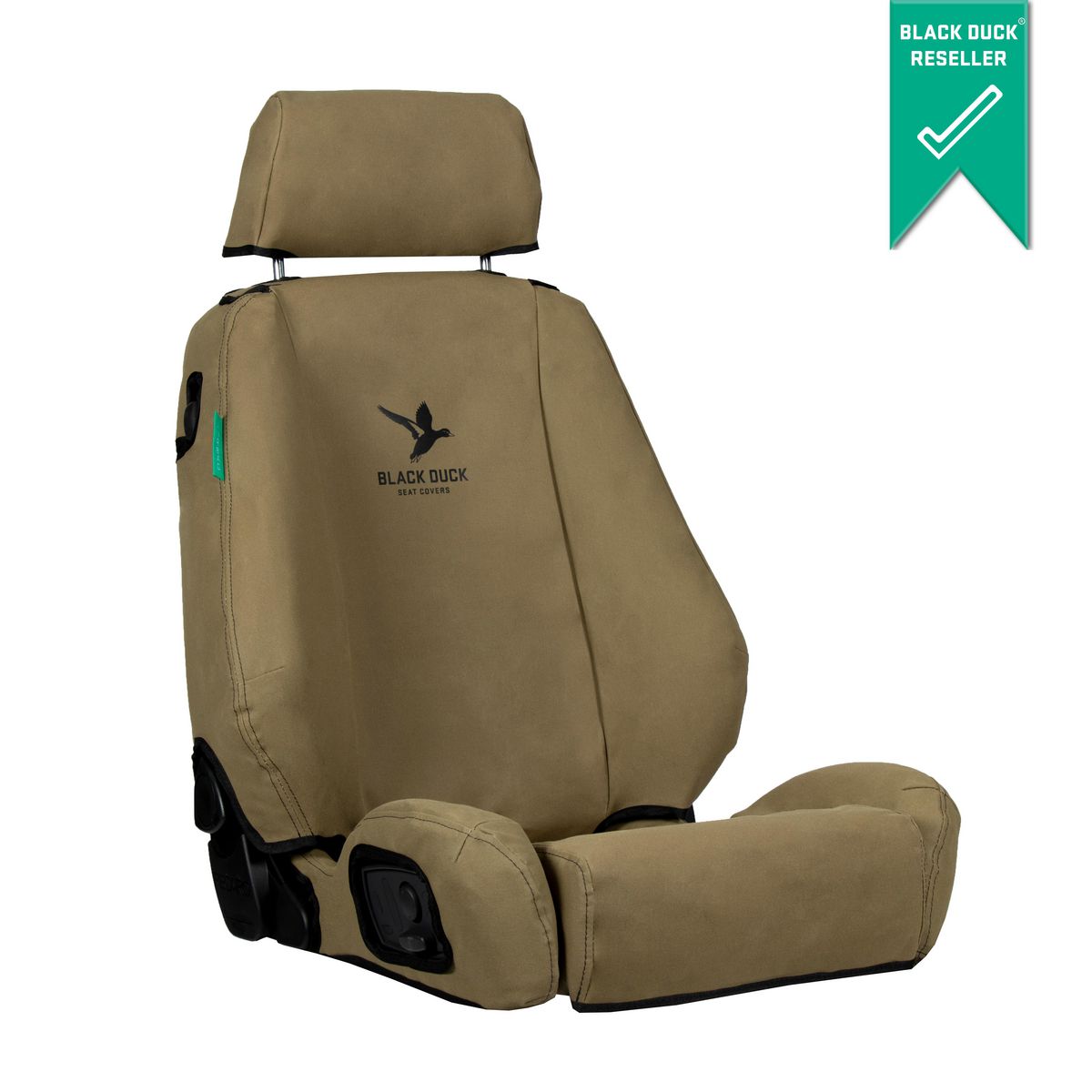 Black Duck Front Driver Car Seat Cover, Canvas, Khaki - Single IDM21SCABCDRCVKH
