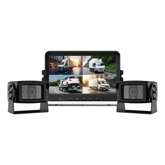 Aerpro 10In Heavy Duty HD Quad View Monitor 1080p 2 Camera Truck Kit with DVR AVK10QT2