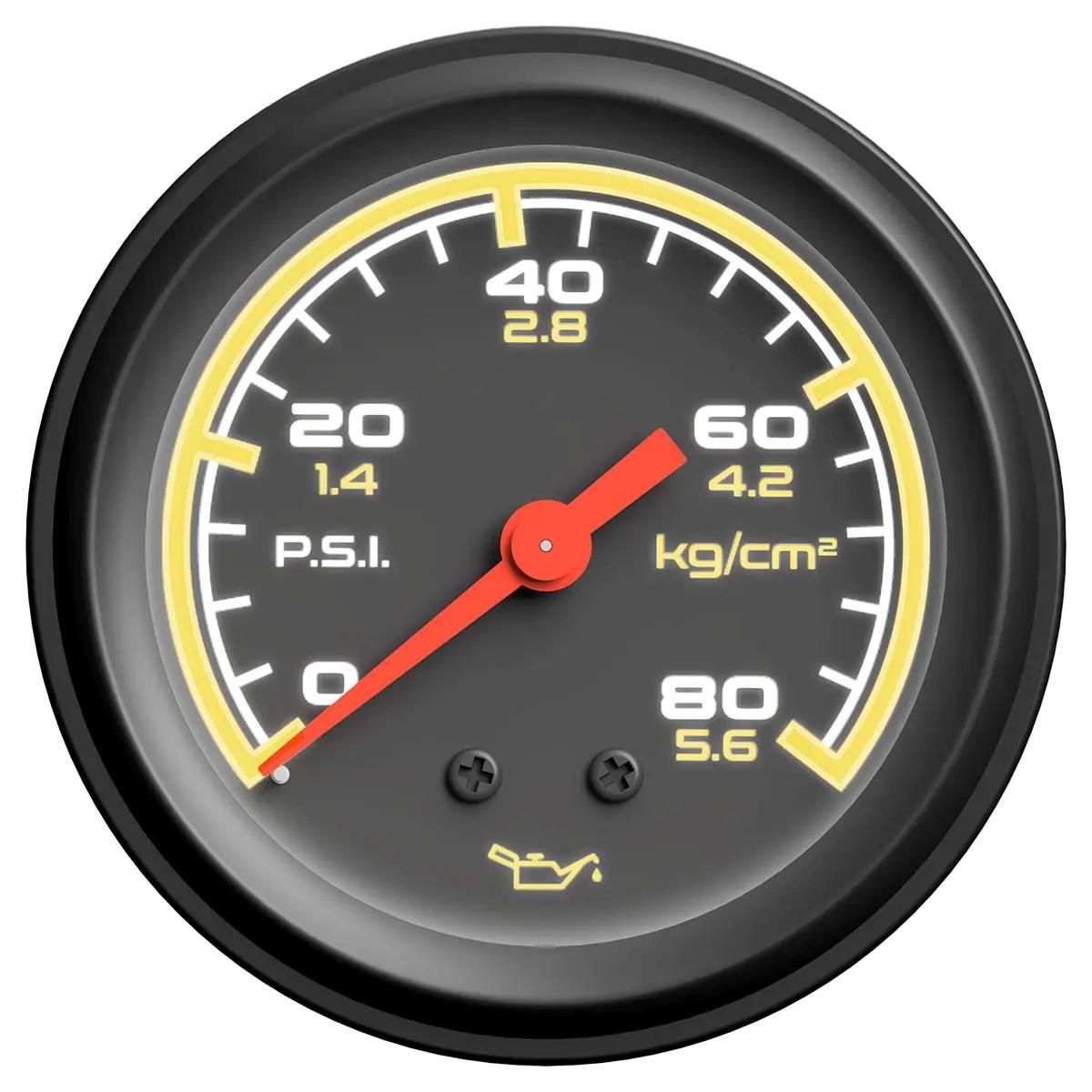 SAAS Oil Pressure Gauge Mech Black Autoline 0 to 80psi SG72230