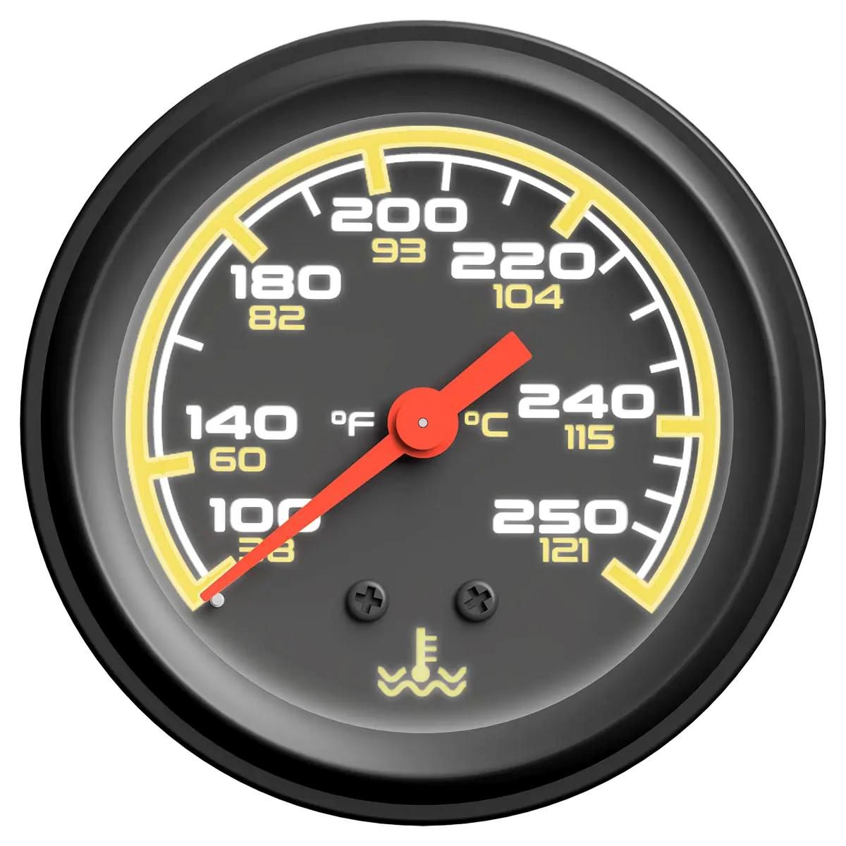 SAAS Water Temperature Gauge Mech Black Autoline 121C/250F SG72220