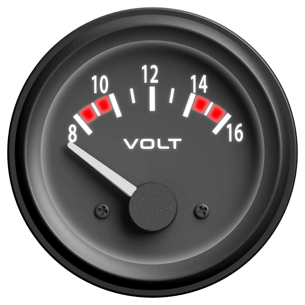 SAAS Volt Gauge Black Autoline 8v - 16v SG72250