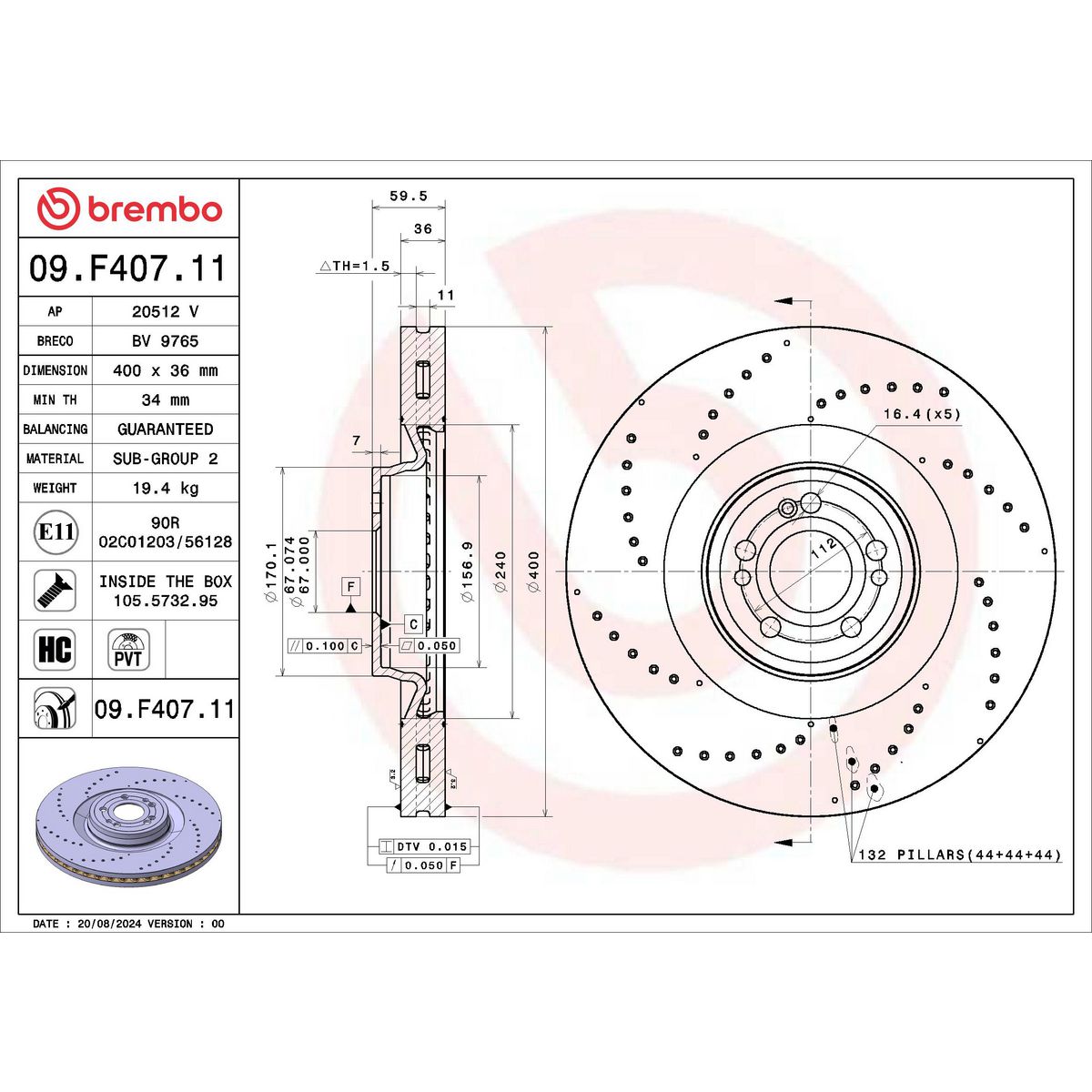 Brembo Brake Disc 09.F407.11