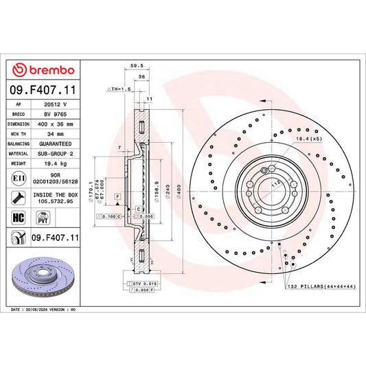 Brembo Brake Disc 09.F407.11